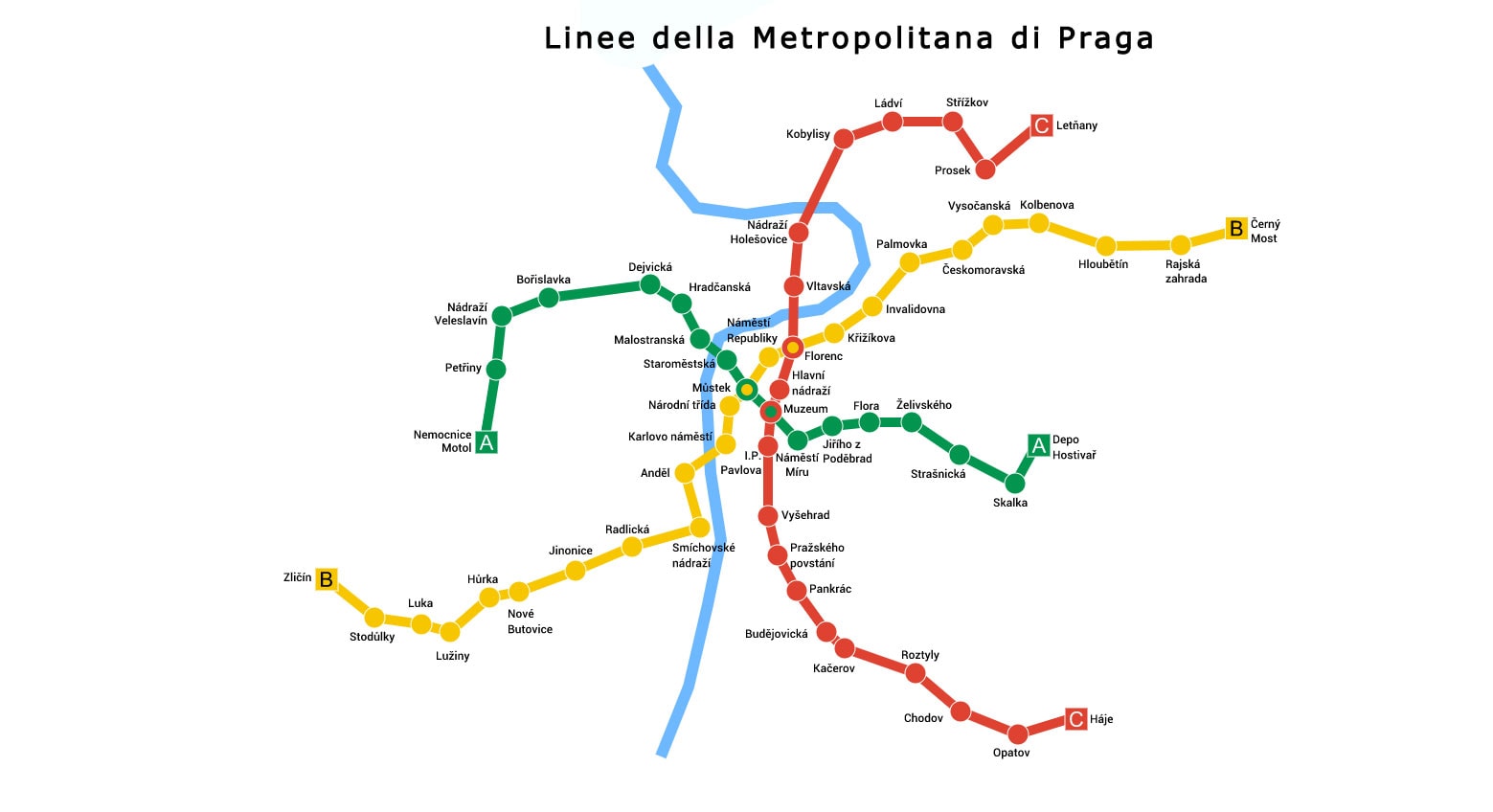 Map prague metro Prague Attractions